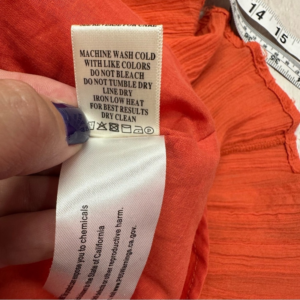 NWT Love Riche burnt Orange cotton sleeveless Mini Dress womens S fit & flare - Picture 9 of 9